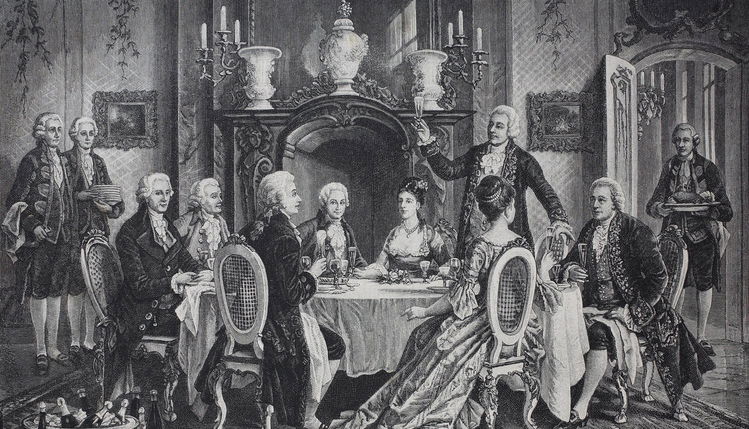 Mozart med flere på et selskap hos Emanuel Schikaneder.